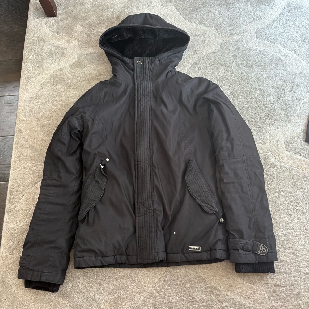 TNA Women’s Black Winter Parka with Faux Fur Lined Hood